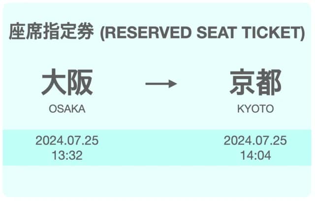 Japan reserved seat ticket