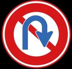 No U-turn sign