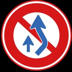 Japan no overtaking sign