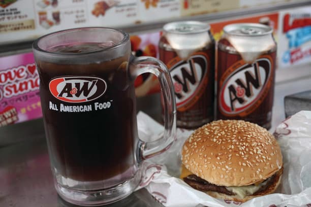 A&W root beer burger