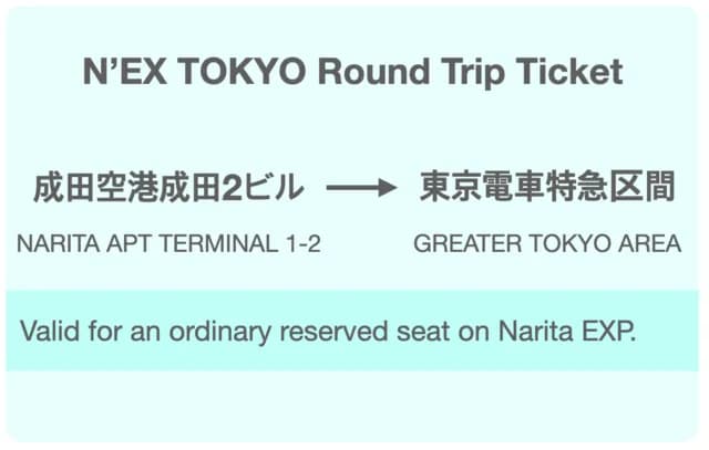 Narita Express round-trip ticket
