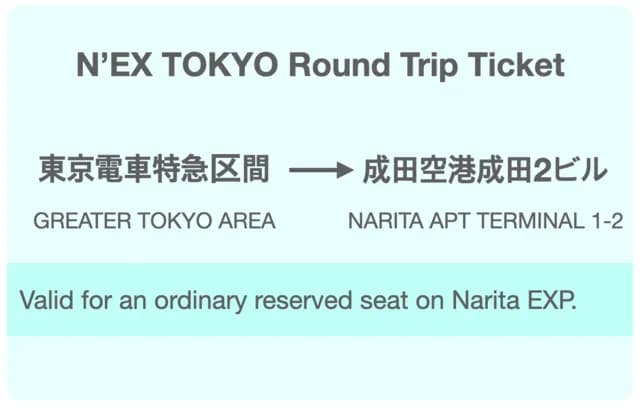 Narita Express round-trip ticket